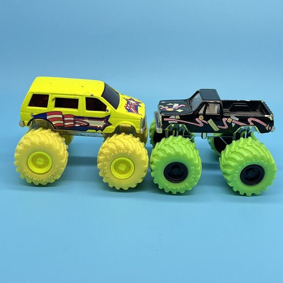 VTG Road Champs 1987 Diecast Lot of 2 Monster Trucks Dodge Caravan Chevy 4x4 - Picture 3 of 16